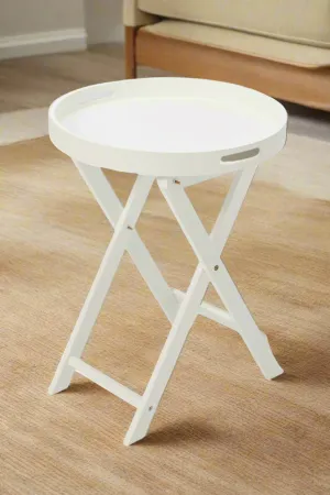 White Foldable  Side Table