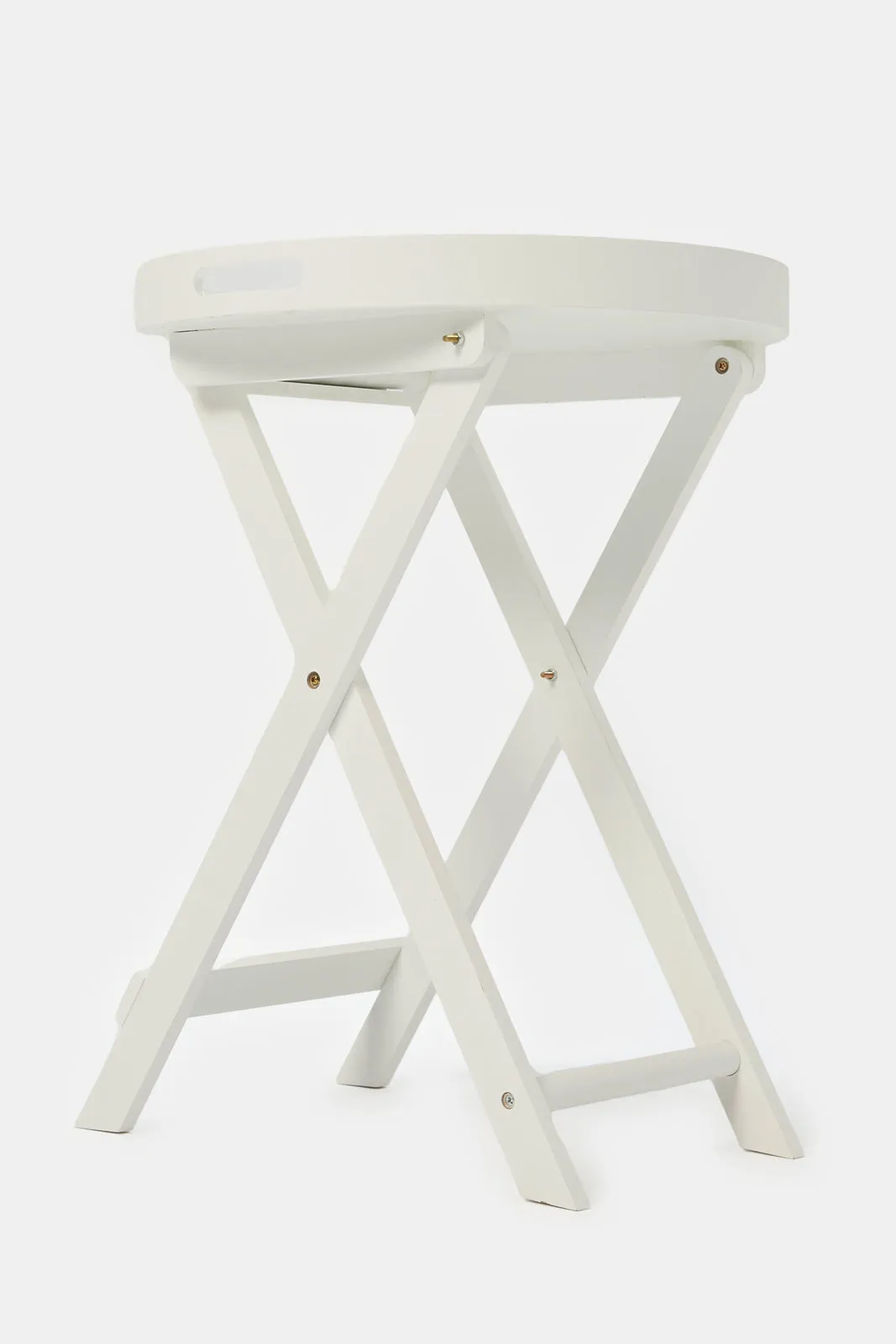 White Foldable  Side Table