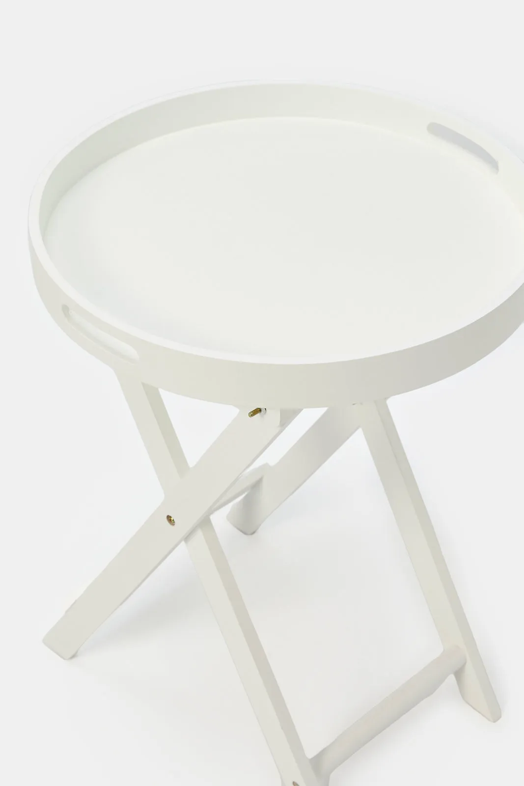 White Foldable  Side Table