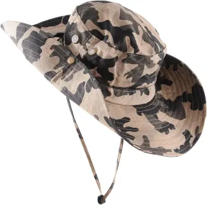Wide Brim Military Camouflage Hat Summer Fishing Hunting Camping Hiking Cap Outdoor Sun Hat Boonie Hat