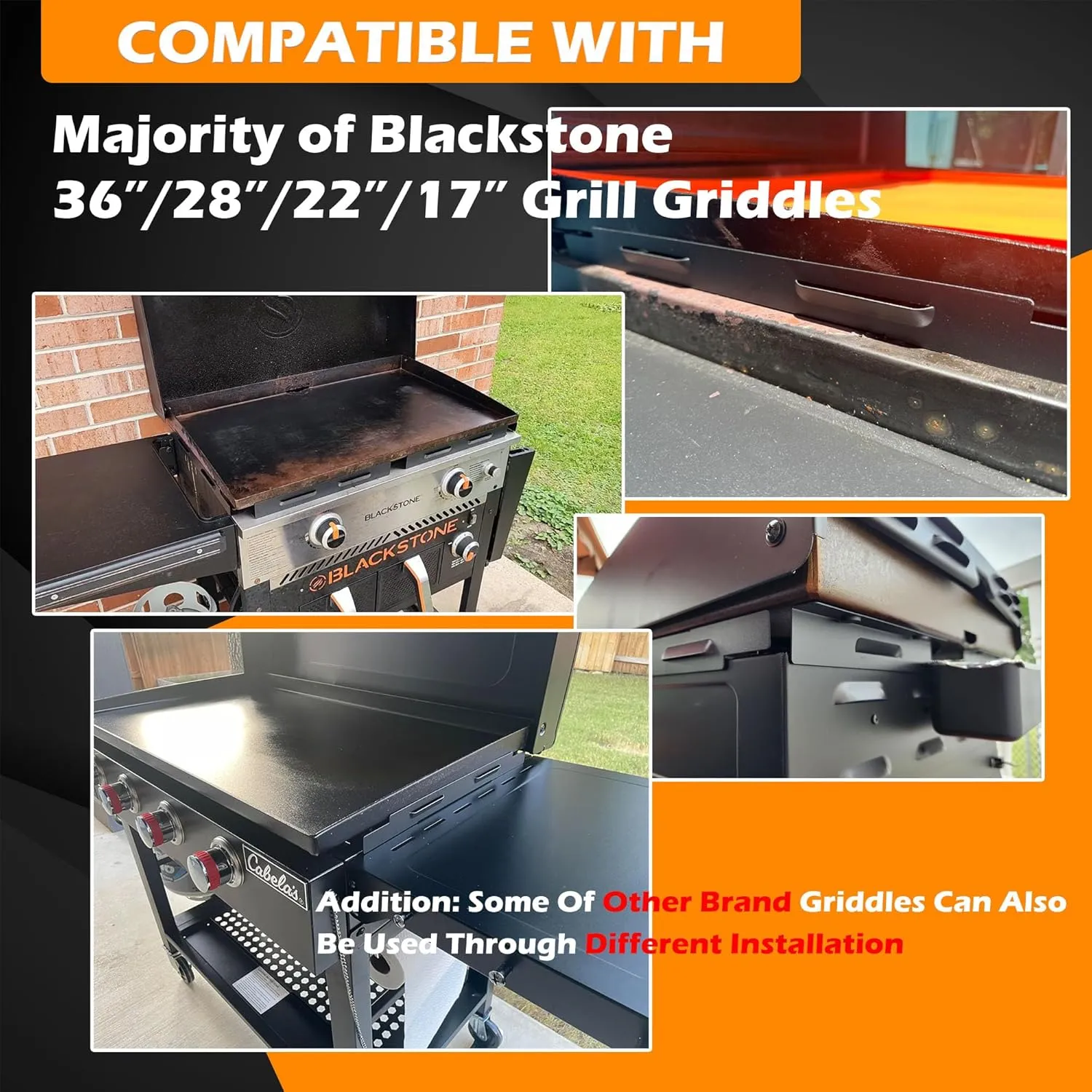 Wind Guards for Blackstone 36 inch Griddle, Magnetic Wind Screens, Blackstone Griddle Accessories, Fit with Hood, Rear Grease Cup and Side Shelf, Heat Shield for Side Table, Grilling Gifts, Black