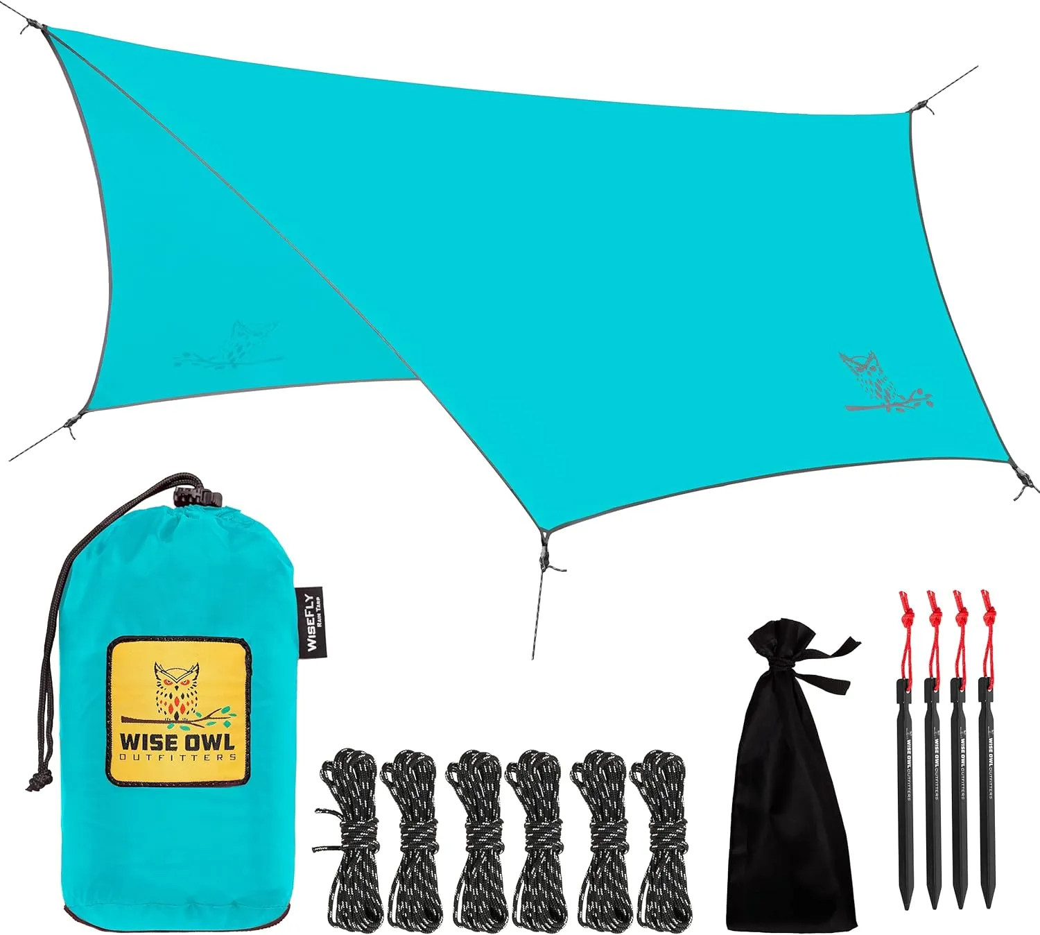 Wise Owl Outfitters Hammock Tarp, Hammock Tent - Rain Tarp for Camping Hammock - Camping Gear Must Haves w/Easy Set Up Including Tent Stakes and Carry Bag