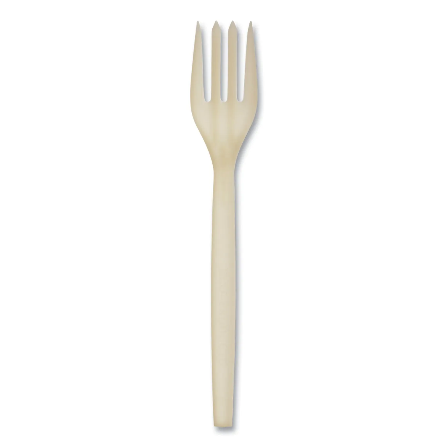 WNA EcoSense Renewable Plant Starch Cutlery, Fork, Plastic, Cream, 50/Pack