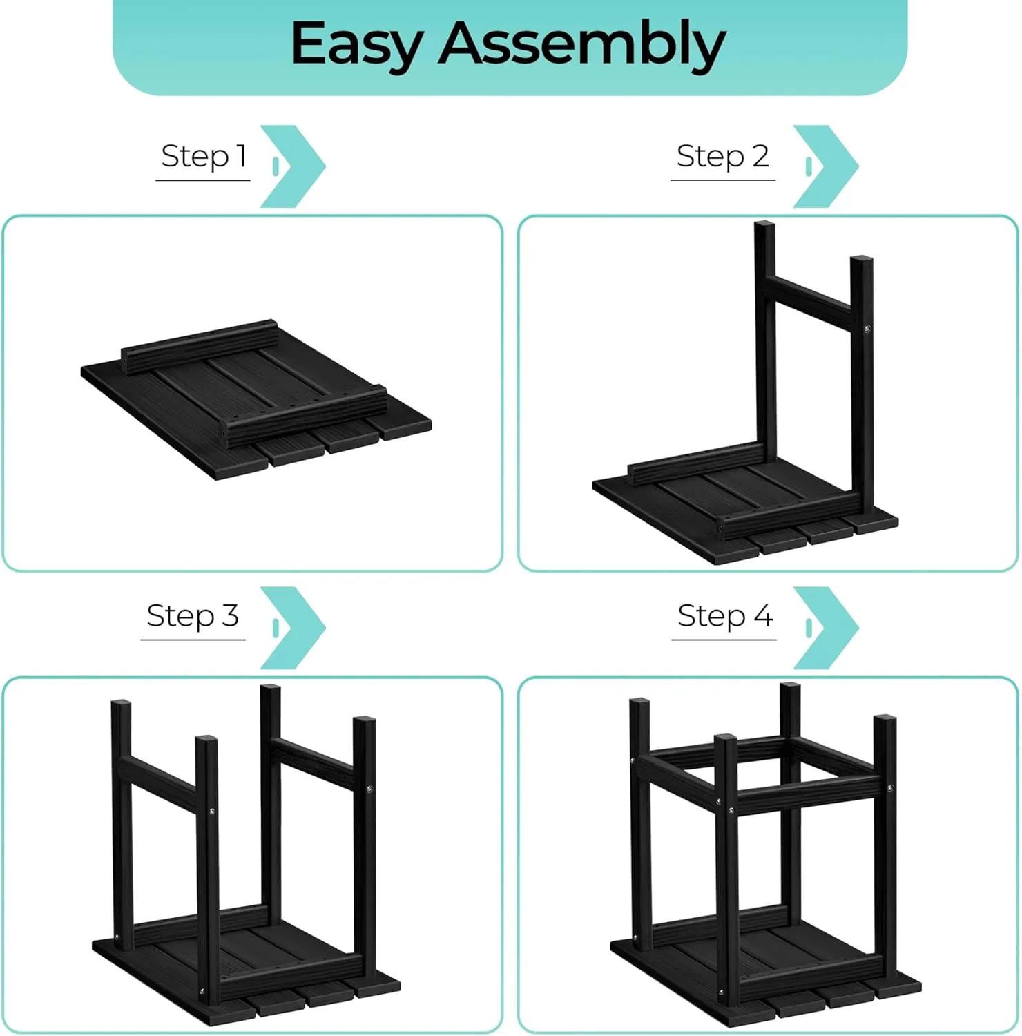 Yaheetech Adirondack Outdoor Side Table, HDPE Small Patio End Table, Pool Composite Patio Table, Balcony Modern Outside Tables for Garden, Pool, Beach, Porch, Deck, Indoor, Backyard Black/single layer