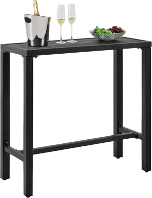 Yaheetech Outdoor Bar Table, 39'' Square Bar Height Dining Table with Weather Resistant Waterproof Top, Outdoor Furniture for Hot Tub, Garden, Patio, Pool Deck, Lawn, Poolside Black