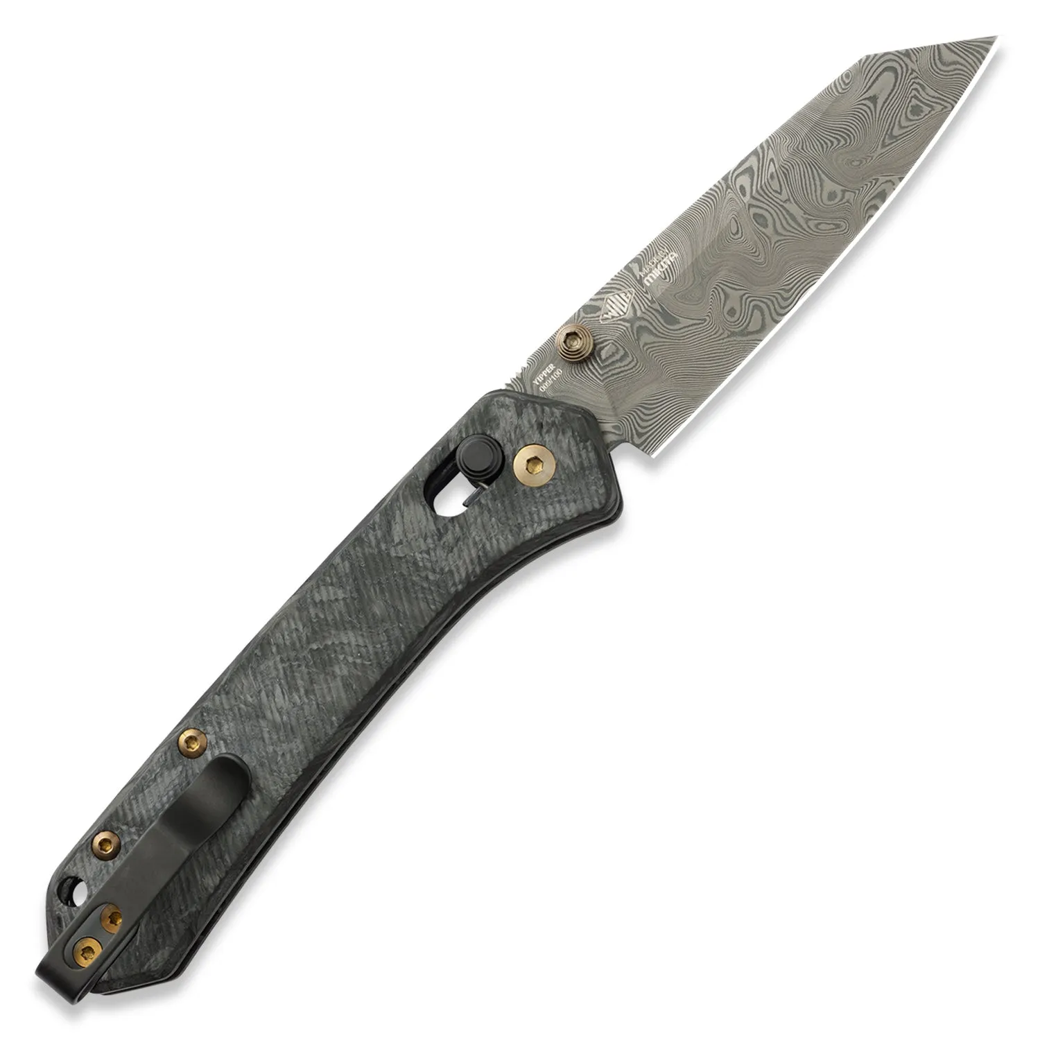 Yipper Pocket Knife - Fancy Boi - Carbon Fiber - Damasteel - Limited Edition