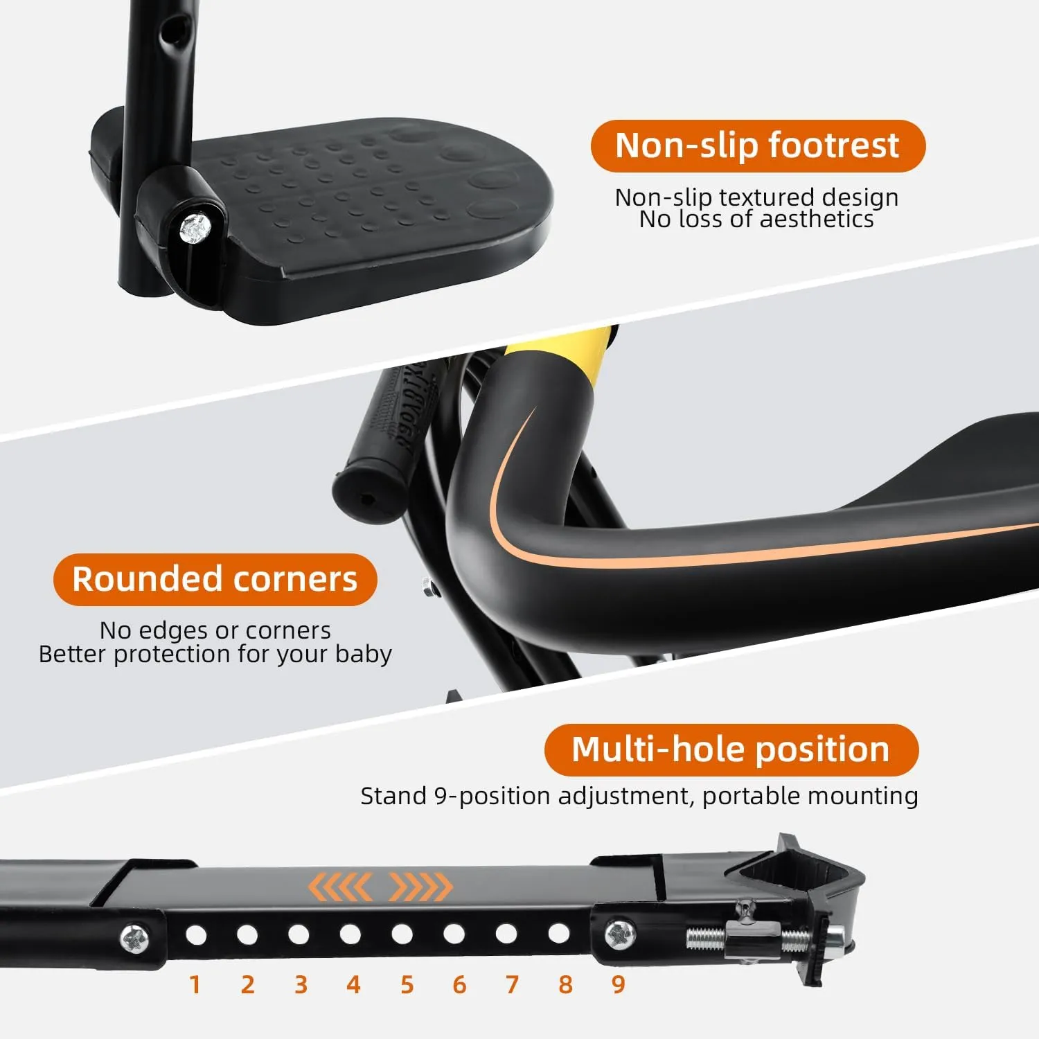 YouTeMei Kids Bike seat, Front Mounted Bike Seat for Adult Bike,Bike Seat Kids for 1-6years Old…