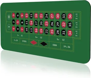 YUZPKRSI 70" x 35" Roulette Casino Mat, Roll-up Poker Mat for Table with Carrying Bag, Professional Poker Table Mat Layout, Non-Slip Rubber Poker Table Top Cover for Parties, Poker Game Night
