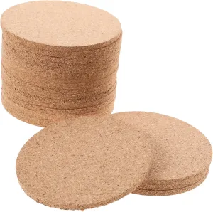 Zerodeko 20pcs Round Cork Coasters Insulated Mats for Hot Plates Cups and Kitchen Use Resistant Cork Placemats for Home and Restaurant