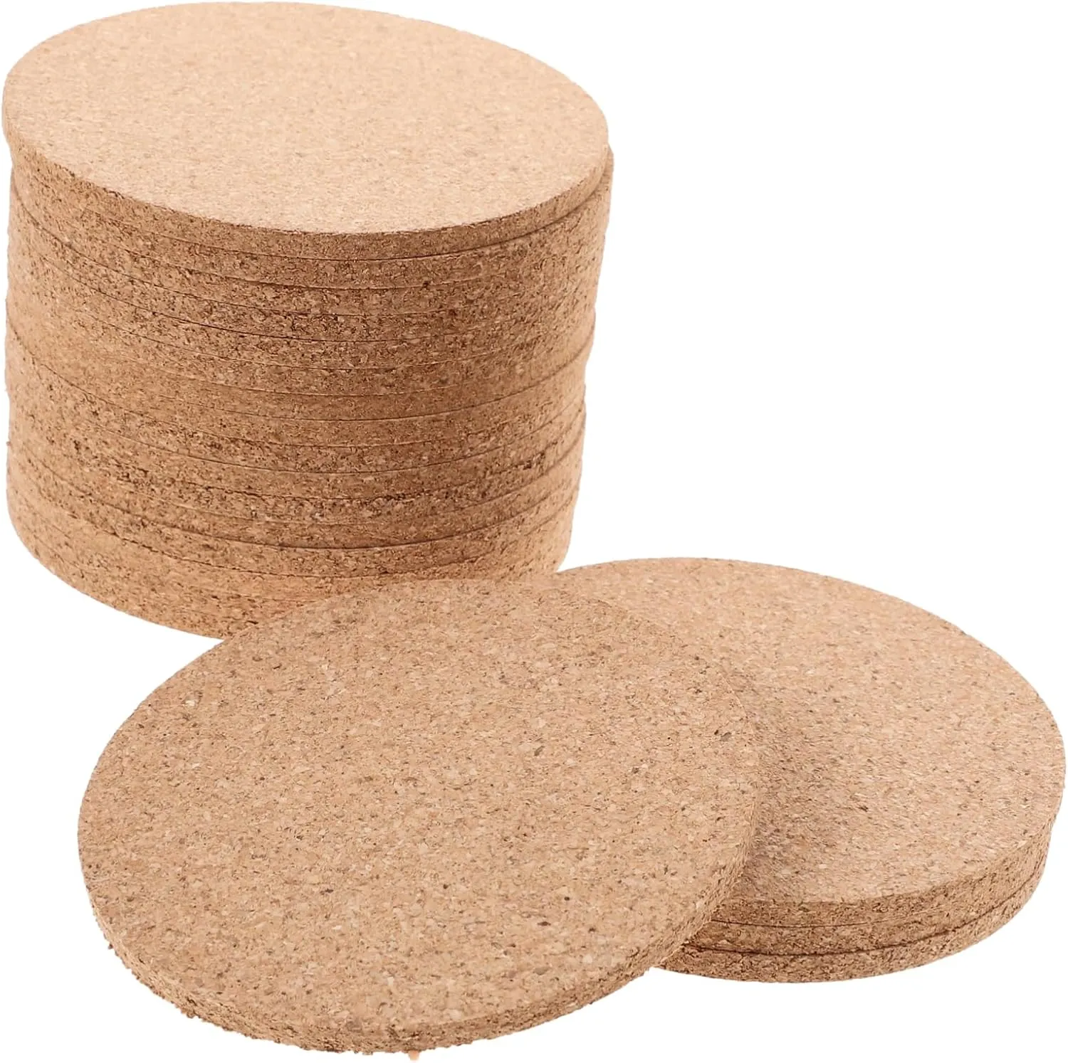 Zerodeko 20pcs Round Cork Coasters Insulated Mats for Hot Plates Cups and Kitchen Use Resistant Cork Placemats for Home and Restaurant
