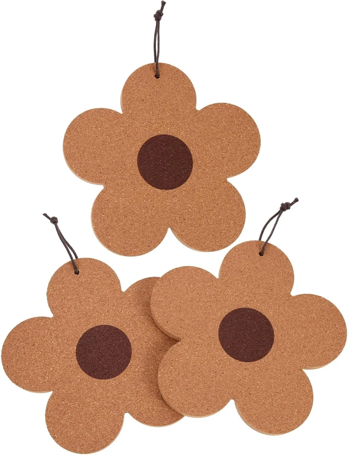 Zerodeko Craftsmanship Cork Coasters 3-Piece Heat-Resistant Cup Mats Adorable Design for Home Dec
