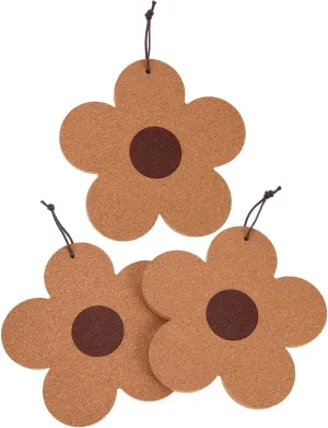 Zerodeko Craftsmanship Cork Coasters 3-Piece Heat-Resistant Cup Mats Adorable Design for Home Dec